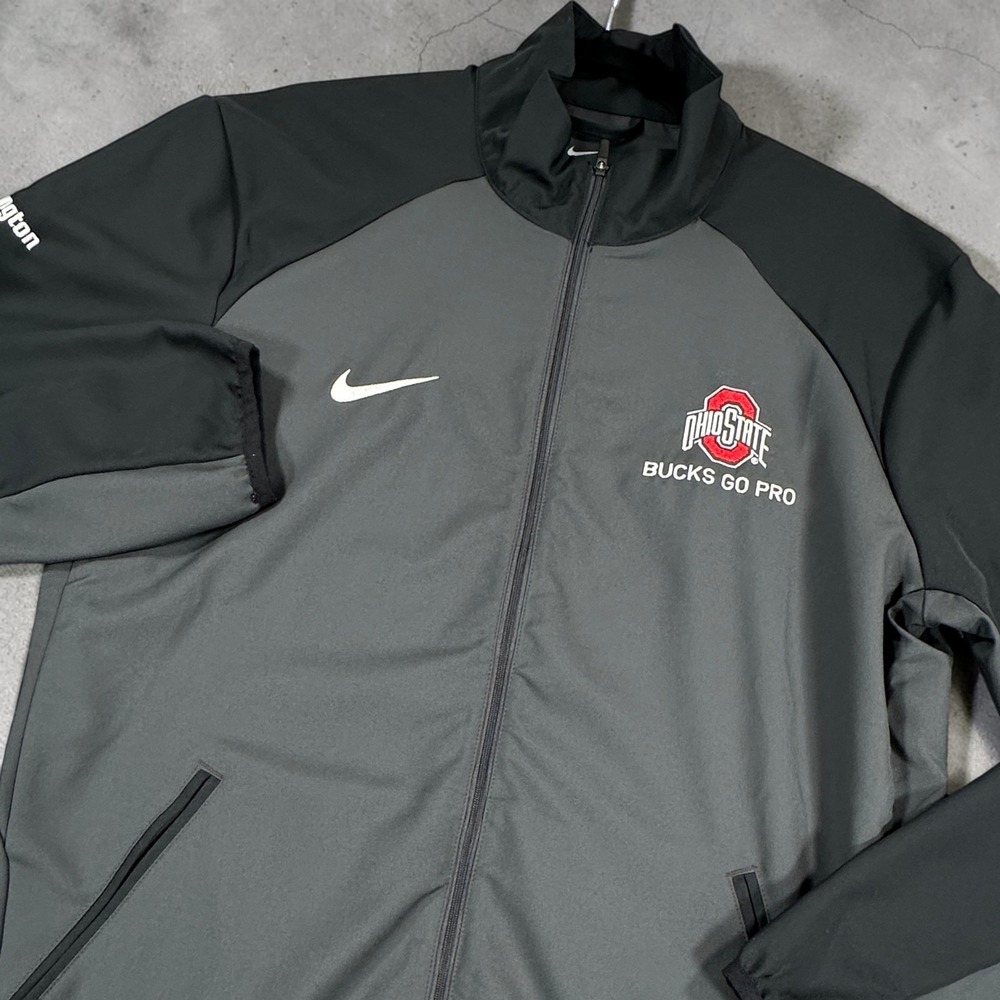 Nike Ohio State Full Zip Jacket Mens M Dark Gray Black Bucks Go Pro Huntington